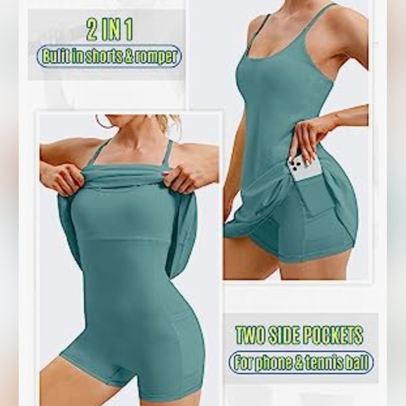 Workout, tennis dress built in bra and shorts size medium - Picture 3 of 15